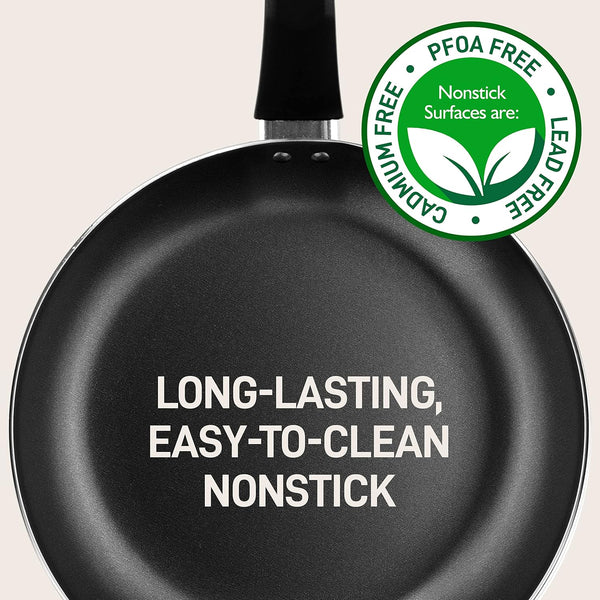 kitchen 13-Piece Nonstick Kitchen Cookware Set -PTFE/PFOA/PFOS Free Heat Resistant Kitchen Ware Pots Pan Set W/ Saucepan,Frying Pans,Cooking Pots,Casserole,Lids,Ladle,Fork,Strainer-Nccwa13.55