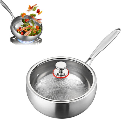 Titanium Hammered Pan with Lid, Thickened Multi-Layer Stock Pot, Titanium Wok Pan, Scratch-Resistant Non Stick Titanium Frying Pans, Even Heating for Cooking,9.44In/Lid1