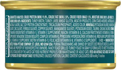 Purina Fancy Feast Grilled Wet Cat Food Turkey Feast in Wet Cat Food Gravy - (Pack of 24) 3 Oz. Cans10