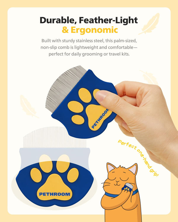 PETHROOM Professional Eye Comb for Pets, Stainless Steel Tear Stain Remover | Gentle Round-Head Grooming Tool for Cats & Dogs, Compact & Portable for Eye Gunk Removal6