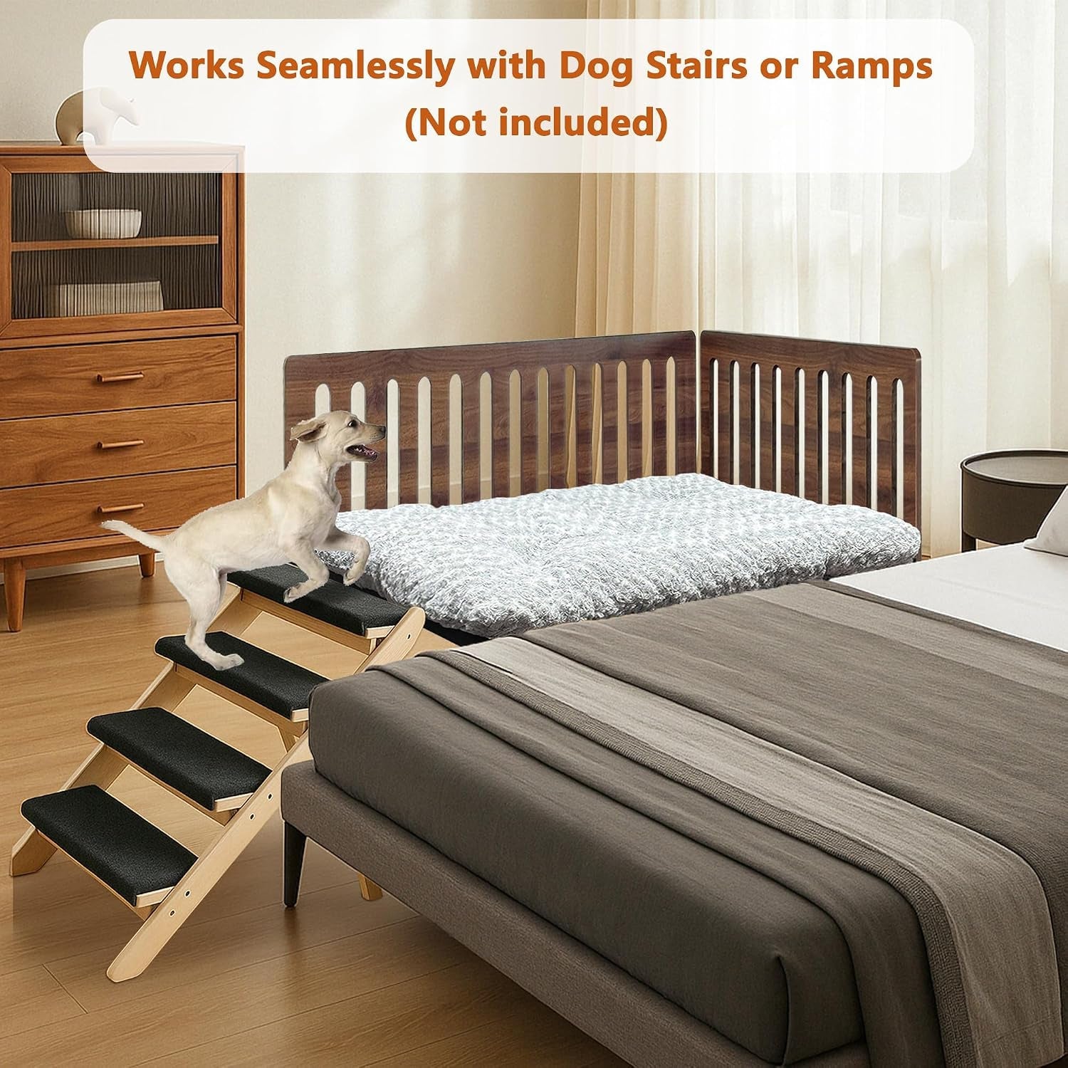 beside-dog-bed-2-panels-adjustable-height-dog-bunk-beds-25-5-x18-metal-dogs-bed-frame-with-cushion-medium