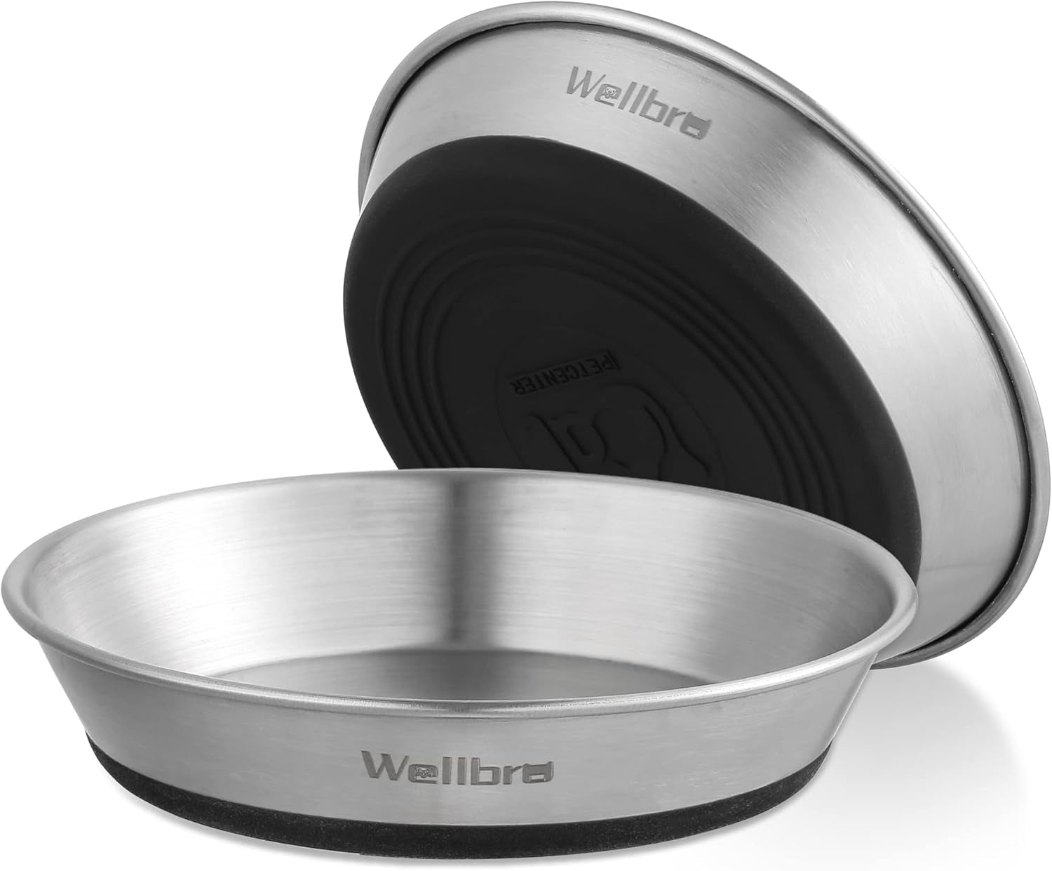 cat-bowls-2-pcs-stainless-steel-cat-bowls-for-food-and-water-whisker-fatigue-shallow-non-slip-dishes-plates-for-small-dog-puppies-cats