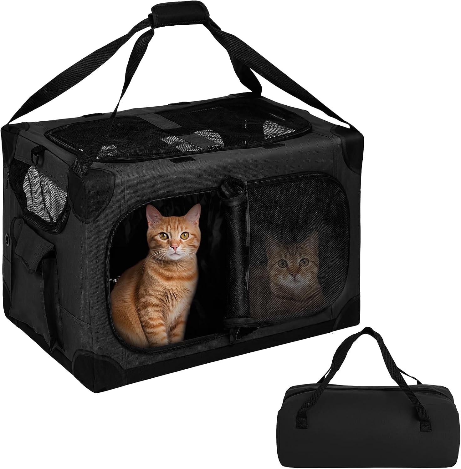 17in-wheeled-expandable-cat-carrier-for-cats-small-dogs-gray-elescopic-rod-expandable-side-room-foldable-breathable-mesh-portable-carrier-for-indoor-outdoor-pet-travel