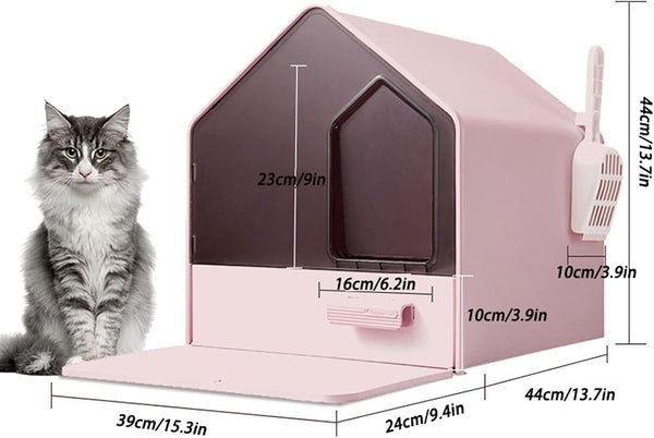 Dog Potty Training Toilet ﻿ Cat Litter Tray Fully Enclosed Drawer Type Oversized Villa Toilet Deodorant Sandbox Splash Proof Box Pink Green and Black(B)6