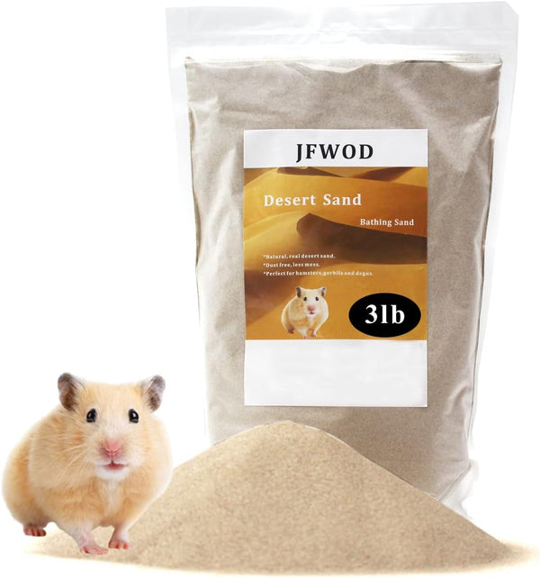Hamster Bath Sand, 3Lb Dust Free Desert Sand or Potty Litter Sand for Hamster Chinchillas Gerbil Syrian Mice Small Animals(Beige)8