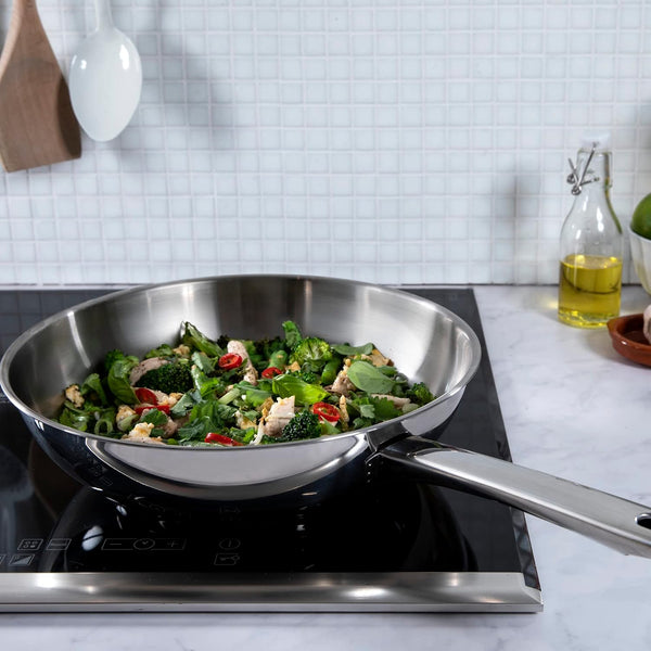 Bright Stainless Steel 28 Cm Wok Pan, Stay Cool Handle, Professional Cooking, 18/10 Stainless Steel, Induction, Oven Safe up to 230 °C, Roast-Safe, Dishwasher Safe, Silver6