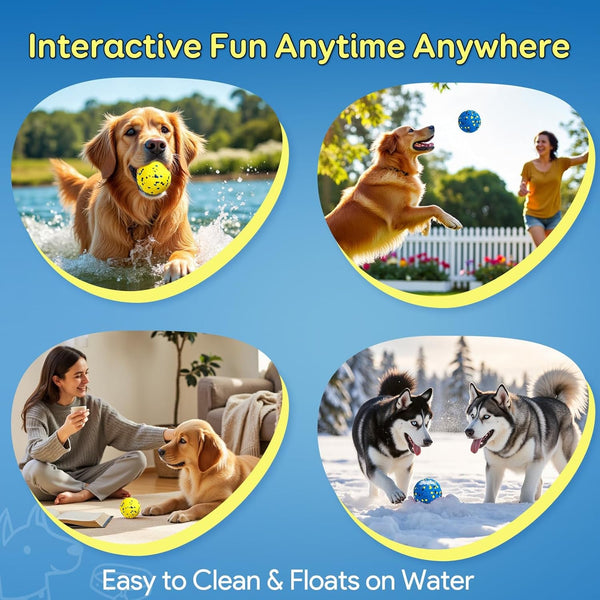Kimee Dog Balls Tennis Ball Toys Dog Toys for Aggressive Chewers Durable Teething Chew Toys Water Toy Fetch Ball for Large Medium Small Dog and Puppies (4 Balls)8
