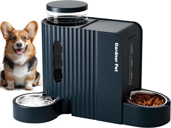 Gardner Pet Automatic Gravity Pet Feeder, 0.8 Gallons*2 Dog Feeder and Water Dispenser Set 100% Bpa-Free, 2-In-1 Gravity Feeder with Stainless Steel Bowl for Dogs, Cats, Rabbits, Puppies (Green)7