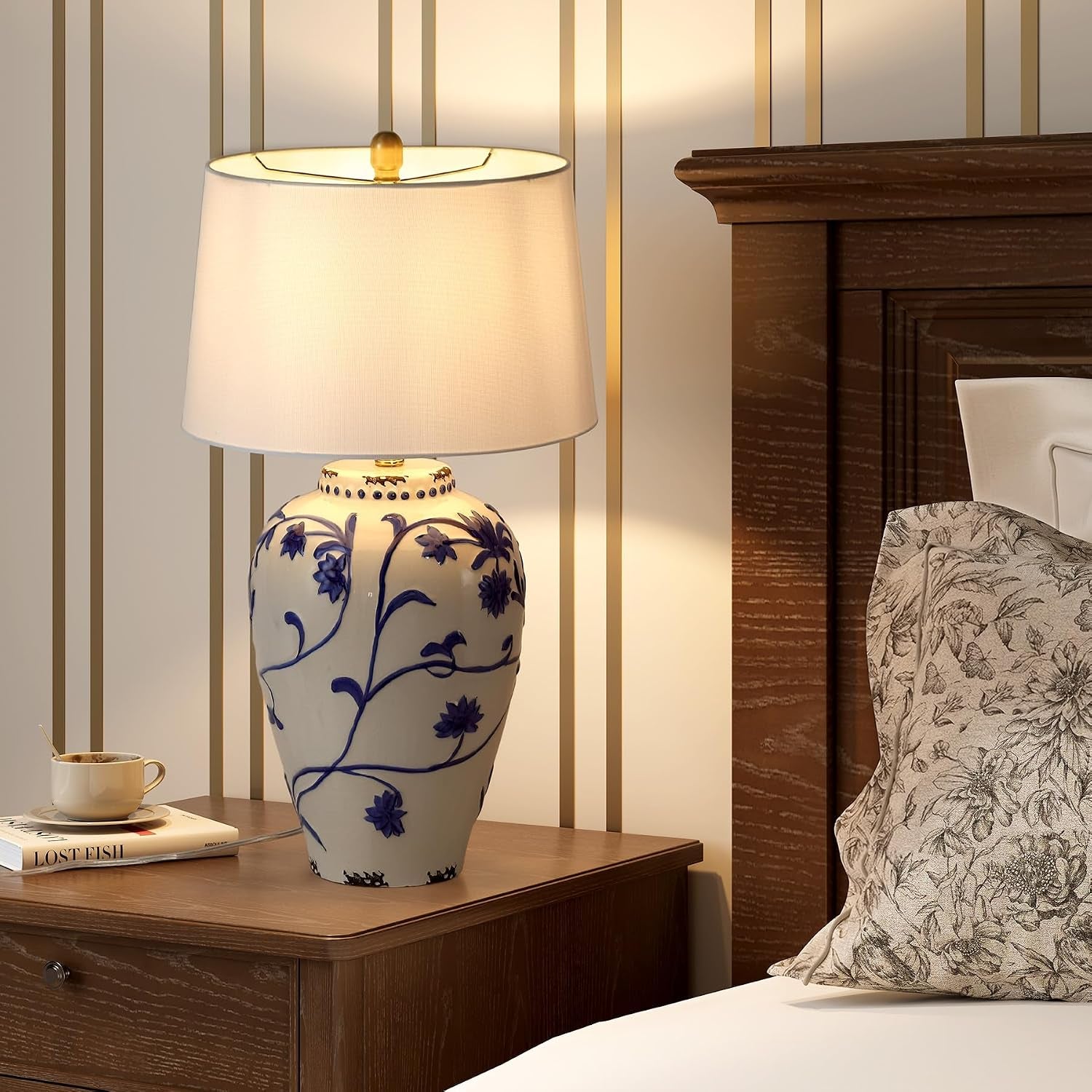 tribesigns-27-inch-table-lamp-with-blue-and-white-porcelain-ginger-jar-embossed-floral-ceramic-base-with-fabric-shade-for-living-room-entryway-nightstand-for-bedroom