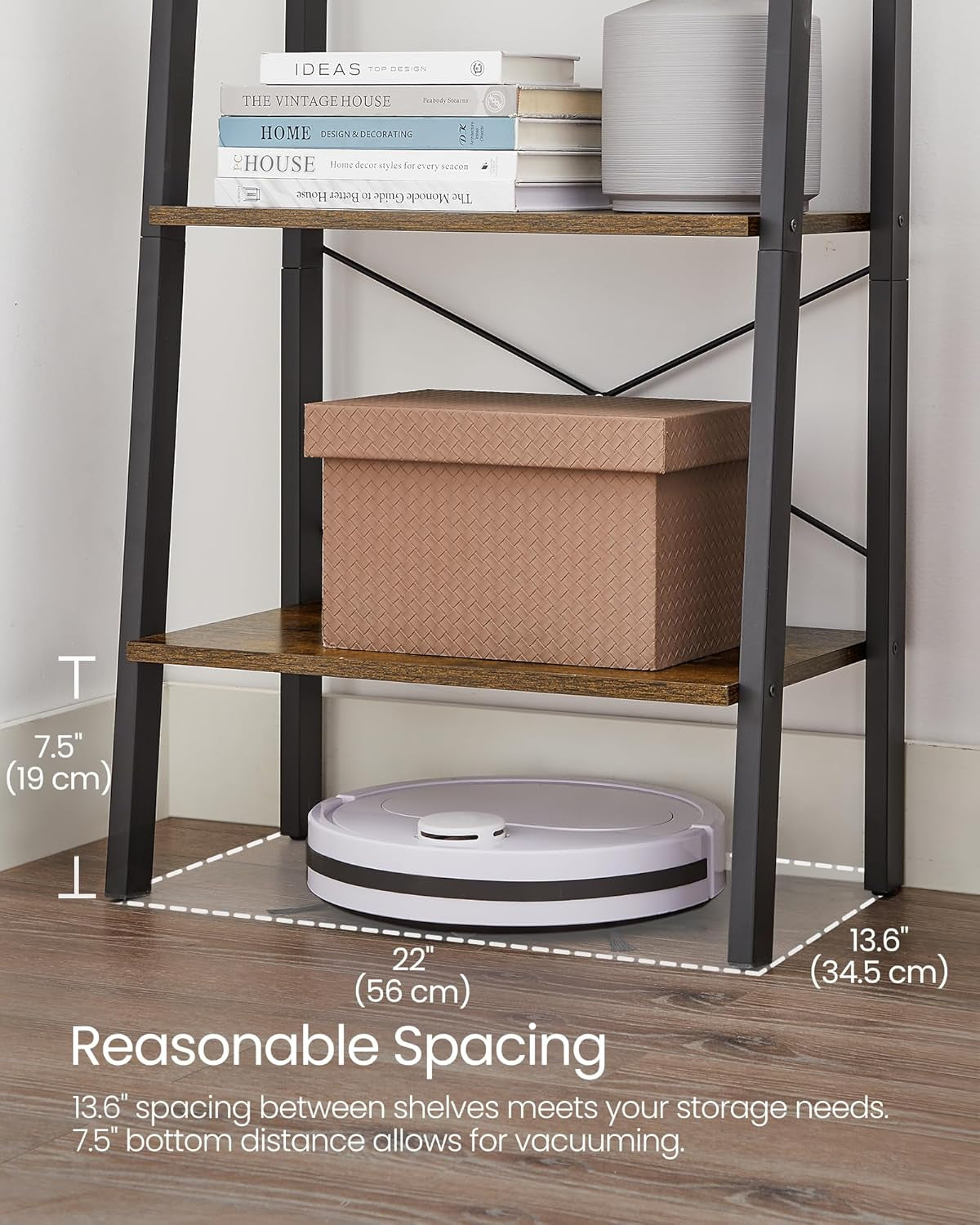 vasagle-ladder-shelf-4-tier-bookshelf-storage-rack-steel-frame-bookcase-living-room-home-office-kitchen-bedroom-rustic-brown-and-matte-black-barnet-collection-ulls44x