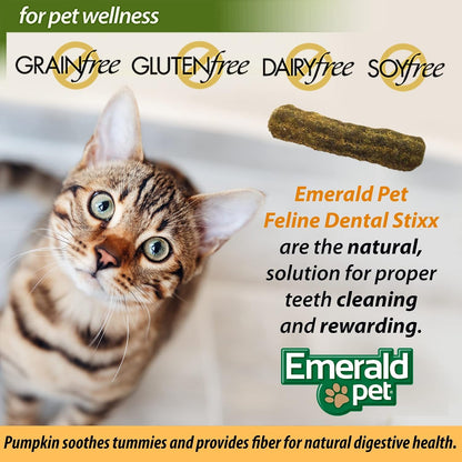 Emerald Pet Grain-Free Chicken Cat Dental Treats – Crunchy Dental Sticks for Cats to Clean Teeth, Reduce Plaque & Tartar, Freshen Breath – Pumpkin for Digestive Health, Natural Cat Chews, 3.6 Oz7
