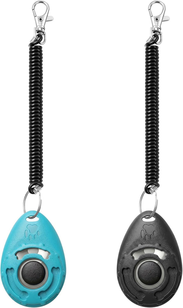 Dog Training Clicker with Sring Wrist and Keyring - Pet Dog Training Clickers for Puppy, Cat, Potty, Bird, Horse, Pet, Trainer Training Tools, Behavior Aids2