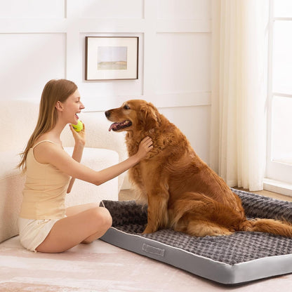 Dog Beds Large Sized Dogs, XL Orthopedic Dog Beds for Large Dogs 42"X30"X7.5", Waterproof Pet Bed with Washable Cover, L-Shaped Pet Couch with Portable Handle, Grey8
