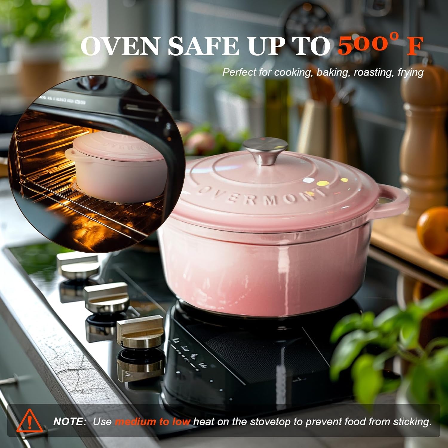 enameled-cast-iron-dutch-oven-4-5qt-pot-with-lid-cookbook-cotton-potholders-heavy-duty-cookware-for-braising-stews-roasting-sourdough-baking-pink