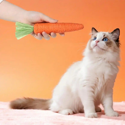 2 PCS Kitten Teething Toys for Indoor Cats, Cat Chew Toy Natural Sisal Cat Teething Toys Orange Carrot Interactive Cats Kicker Toy Interactive Kitten Kicker for Indoor Kitty Exercise4