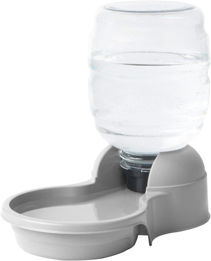 Petmate Aspen Pet Lebistro Water Dispenser for Cats and Dogs, 1 Gal Size | Gravity Fed Reservoir, Reduces Daily Refills, USA Made, Wide Basin, Suits Multiple Pets Sharing One Feeding Area Each Day1