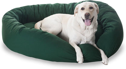 Majestic Pet 40 Inch Bagel Calming Dog Bed Washable – Cozy Soft round Dog Bed with Spine Support for Dogs to Rest Their Head - Fluffy Donut Dog Bed 40X29X9 (Inch) - round Pet Bed Large – Blue19