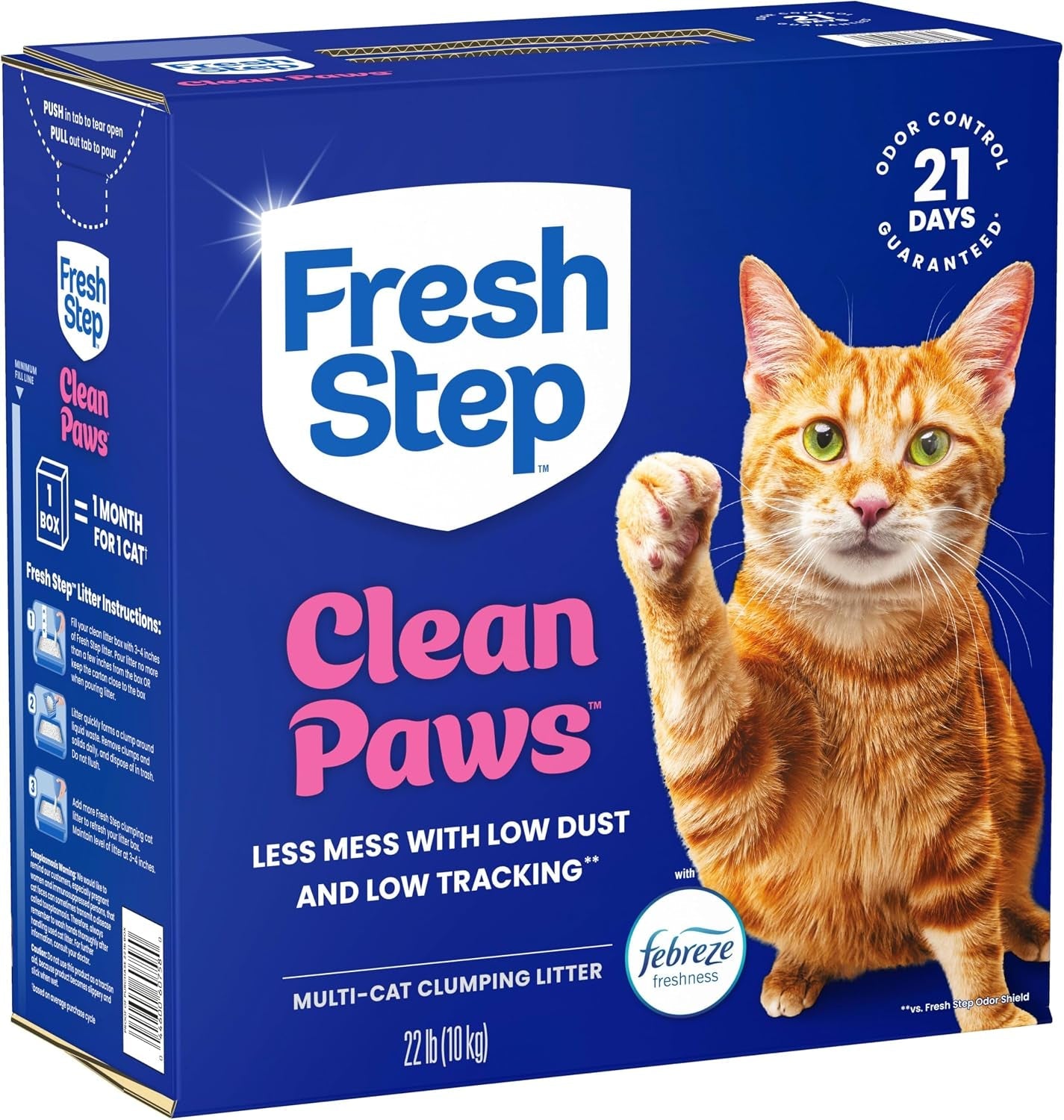 fresh-step-clean-paws-multi-cat-clumping-litter-with-febreze-freshness-ammonia-block-technology-low-tracking-22-lb-box