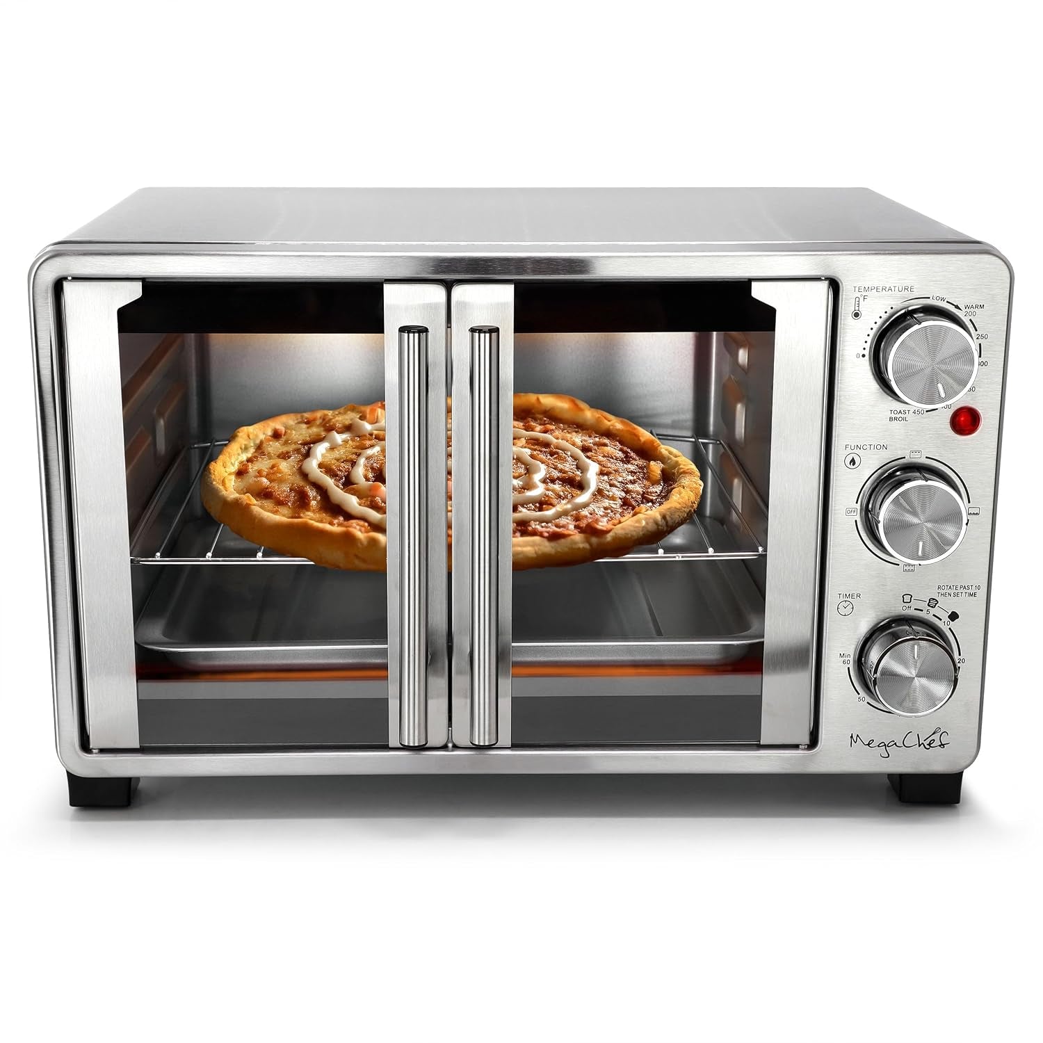 26-4-quart-french-door-multi-function-stainless-steel-electric-toaster-oven-with-temperature-timer-control-and-broil-bake-toast-functions
