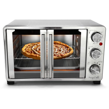 26.4 Quart French Door Multi-Function Stainless Steel Electric Toaster Oven with Temperature & Timer Control and Broil, Bake & Toast Functions1