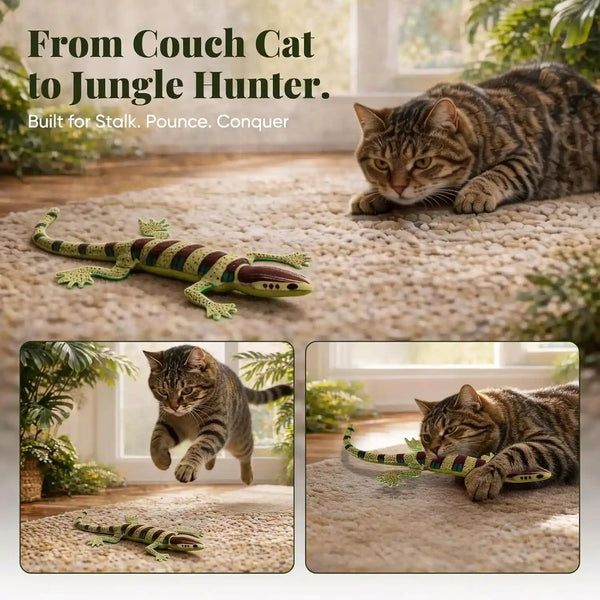 Ciyvolyeen 4 Pack Plush Lizard Catnip Toys for Indoor Cats | Lifelike Lizard Cat Toy Sparks Hunting Instinct, Soft Plush with Catnip, Durable Design, Boredom Relief, Interactive Play5