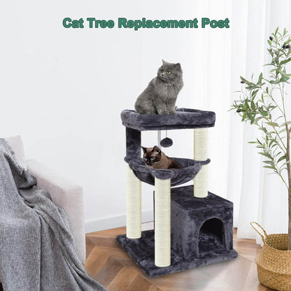 Cat Scratching Post Replacement Pole, 2 PCS 15.7In Cat Tree Replacement Post, Natural Sisal Cat Tree Replacement Parts with M8 Screws, Cat Scratch Post for Refurbishment (15.7In/40Cm)5