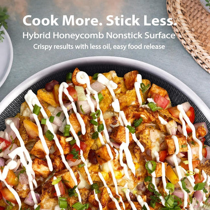 12 Inch Hybrid Nonstick Wok with Lid | Ceramic Coating | Honeycomb Stainless Steel Wok Pan | Oven & Dishwasher Safe | Flat Bottom Wok for Electric & Induction Cooktop | Long Handle2