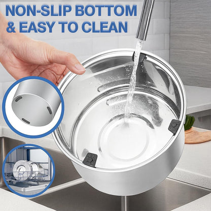 Set of 2 Dog Water Bowl Stainless Steel 5.6L/190Oz No Spill Water Bowls 1.5 Gal Large Capacity No Splash Slobber Stopper Slow Drinking Spill Proof Bowls for Messy Drinkers, Including Pet Food Bowl5