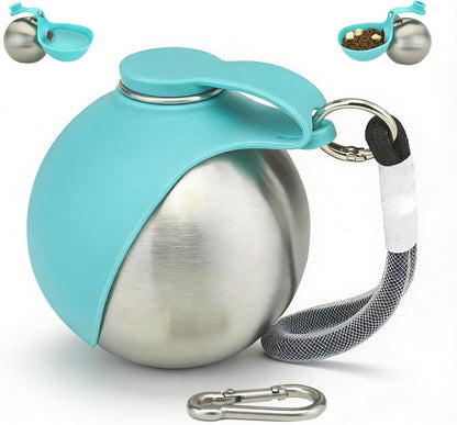 Portable Dog Water Bottle 10Oz Stainless Steel Travel Dog Water Dispenser with Bowl No-Spill Puppy Water Bottle for Walking Hiking Small Dog Water Bottles Leak-Proof Collapsible Silicone Bowl1