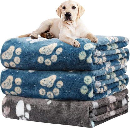 Rezutan Dog Blankets for 3 Pack Large Medium Pet Cat, Soft Fuzzy Washable Blanket, Comfort Flannel Suitable for Dogs Kennels & Beds, Sofas, Furniture, Gifts Puppy Essentials, 41 X 31 Inch, Black10