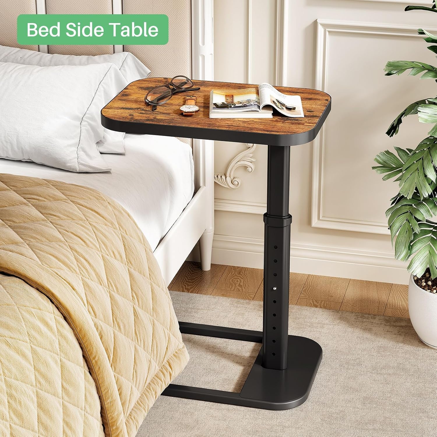 adjustable-height-c-shaped-end-table-9-level-side-table-with-thickened-metal-rounded-edge-couch-table-slides-under-sofa-or-bed-eating-working-tv-tray-table-for-small-spaces-brown