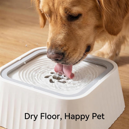 No Spill Dog Water Bowl, 45Oz Slow Water Feeder with Floating Disk & Safety Foam, Anti-Splash Pet Water Dispenser, Mess-Free Elevated Design, Durable PP Material for Home, Car & Travel5