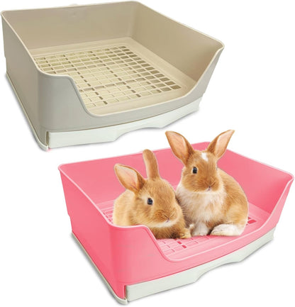 Kathson Large Rabbit Litter Box Trainer, Potty Corner Toilet with Drawer Bigger Pet Pan for Adult Hamster, Guinea Pig, Ferret, Galesaur, Bunny and Other Animals (Brown)9