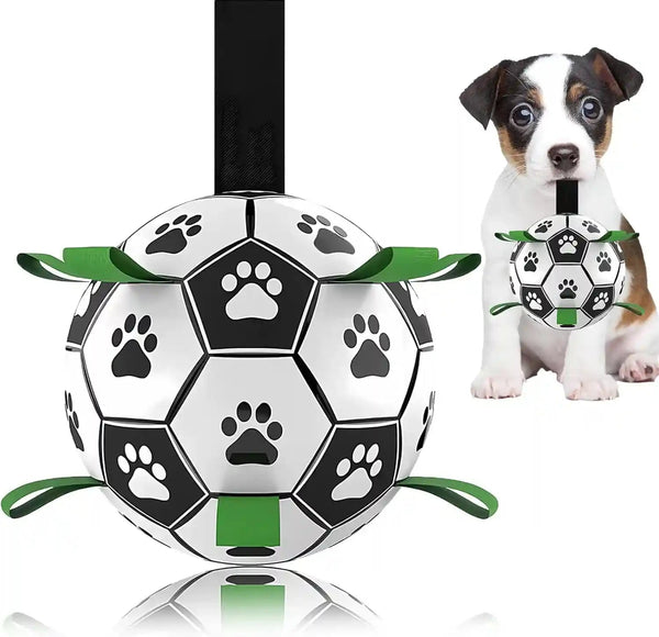 Dog Soccer Ball, Interactive Toys for Tug of War, Puppy Birthday Gifts, Tug Toy, Water Toy, World Cup Durable Balls for Small & Medium Size (6 Inch)1