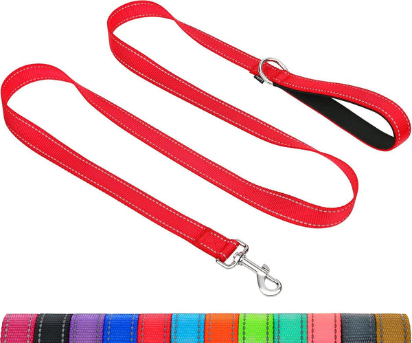Taglory Reflective Dog Leash for Small Dogs, 3/4In X 6Ft, Black | Ideal for Night Walking, Strong for Sudden Pulls, Lightweight & Gentle on the Neck, Soft Padded Handle8