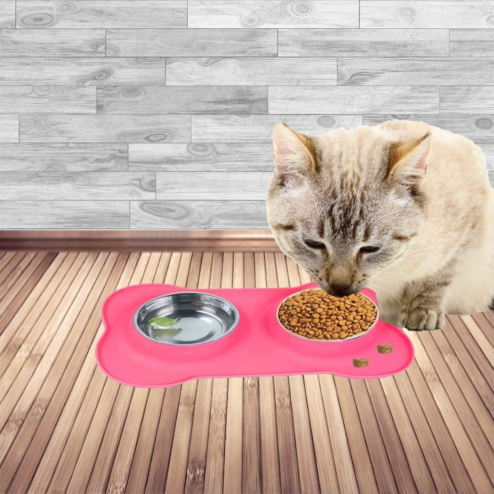 asfrost-dog-food-bowls-stainless-steel-pet-bowls-dog-water-bowls-with-no-spill-and-non-skid-feeder-bowls-with-dog-bowl-mat-for-dogs-cats-and-pets-pink-24-0z-in-total