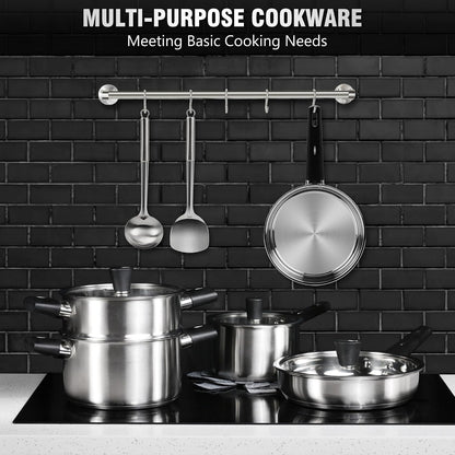 14Pcs Kitchen Pots and Pans Set, Stainless Steel Cookware Set Non Toxic, Induction Cooking Pot and Pan Set with Stay-Cool Handles, Healthy PFAS, PFOA, PFOS Free, Dishwasher Safe7