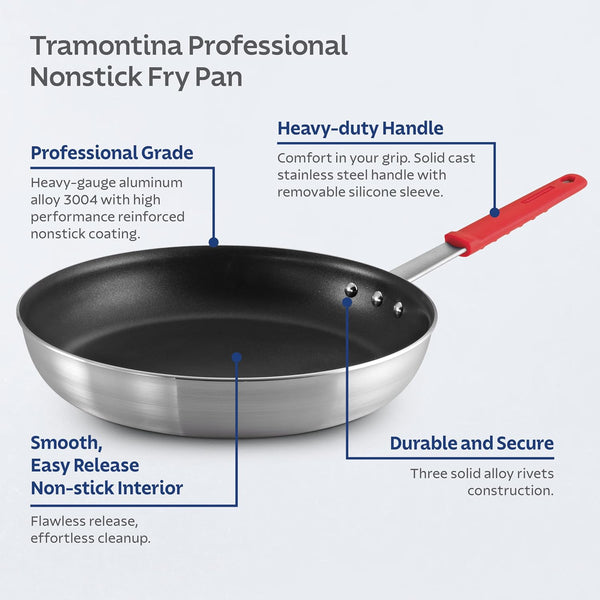 Professional 14-Inch Non Stick Extra Large Frying Pan | Heavy-Gauge Aluminum Skillet with Reinforced Nonstick Coating, Red Handle, Dishwasher and Oven Safe, Made in Brazil3