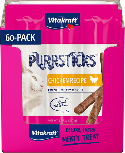 Vitakraft Purrsticks Meaty Cat Sticks - Chicken - Segmented and Breakable Meatstick - Deliciously Tender, 6 Count (Pack of 1)13