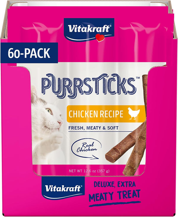 Vitakraft Purrsticks Meaty Cat Sticks - Chicken - Segmented and Breakable Meatstick - Deliciously Tender, 6 Count (Pack of 1)13