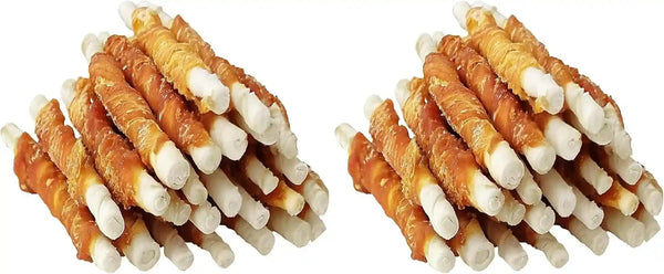 MON2SUN Dog Treats, 5 Inch Chicken Wrapped Rawhide Sticks, 14.11 Oz | Long-Lasting Chew Engagement, Dental-Friendly Chewing Support, Sized for Puppies and Small Dogs12