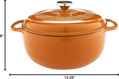Essential Enamel Cast Iron Dutch Oven, 6 Quart, Apricot | Ideal for Bread Baking, Braising, Marinating & Slow Cooking, Features Moisture-Sealing Lid & Dual Handles9