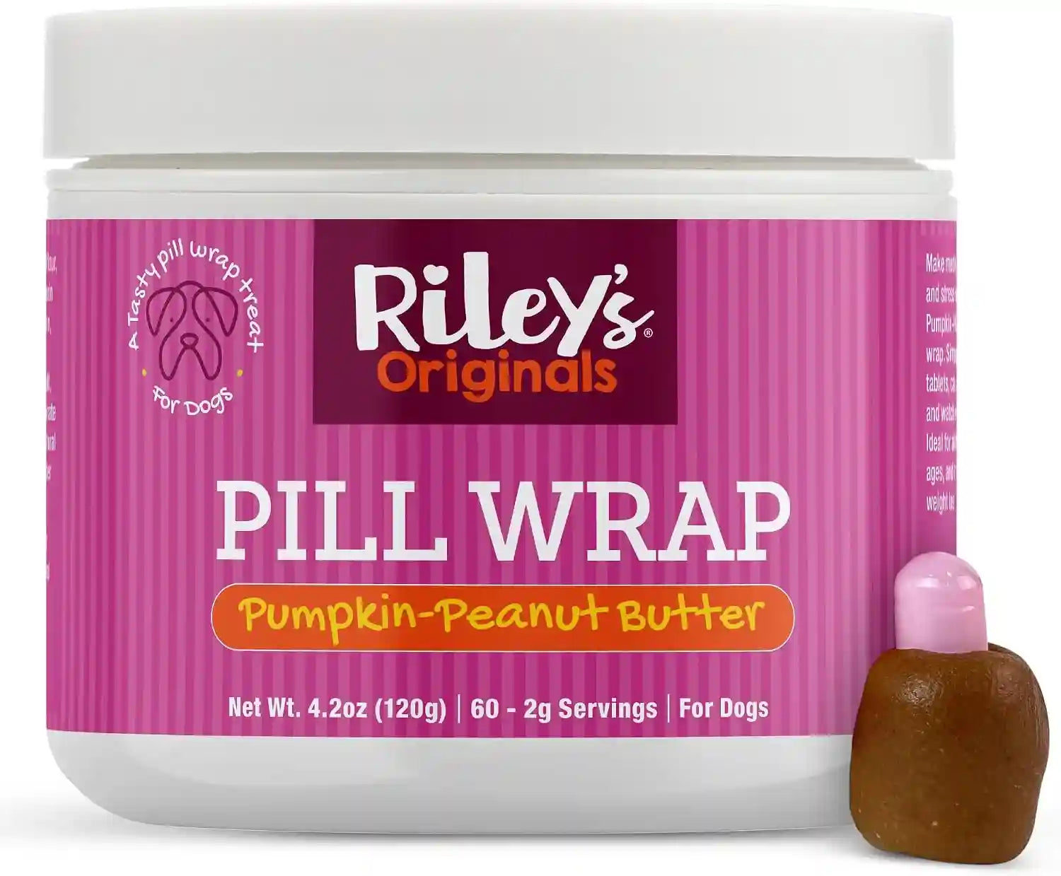 rileys-pill-wrap-for-dogs-cheese-bacon-pill-paste-for-dogs-4-2oz-wrap-capsules-tablets-in-a-tasty-pocket-or-pouch-to-mask-the-taste-flavored-treat-paste-for-easy-medication-time