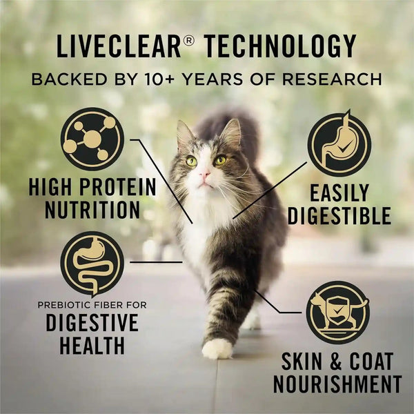 Purina Pro Plan Allergen Reducing, Sensitive Skin & Stomach, High Protein Cat Food, LIVECLEAR Turkey and Oatmeal Formula - 3.2 Lb. Bag3