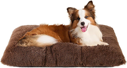 EHEYCIGA Fluffy Dog Crate Bed for Extra Large Dogs, Plush Faux Fur Pad, Calming anti Anxiety XL Bed for Crate, Washable Soft Warm Dog Mat with Non-Slip Bottom, Grey20