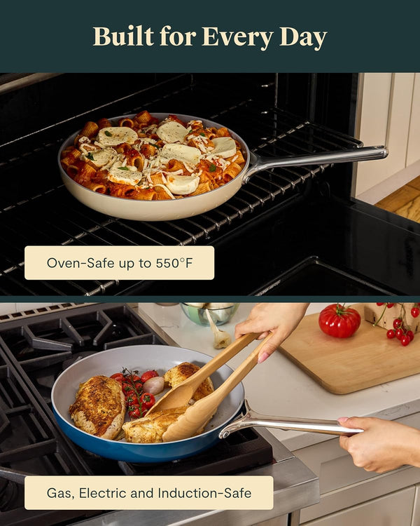 Caraway Non-Stick Ceramic Frying Pan (2.7 Qt, 10.5") | Non-Toxic, PTFE and PFOA Free, Oven Safe and Compatible with All Stovetops (Gas, Electric and Induction), Navy5