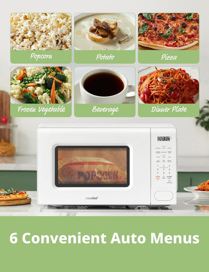 Countertop Microwave Oven 0.7 Cu.Ft, 700W, White, 11 Power Levels2