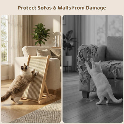 Xiaz Cat Scratcher, 23" Sisal Cats Scratching Board with 5 Adjustable Heights, No Assembly Required, Foldable Cat Scratchers for Indoor Cats and Kittens, Ready to Use8