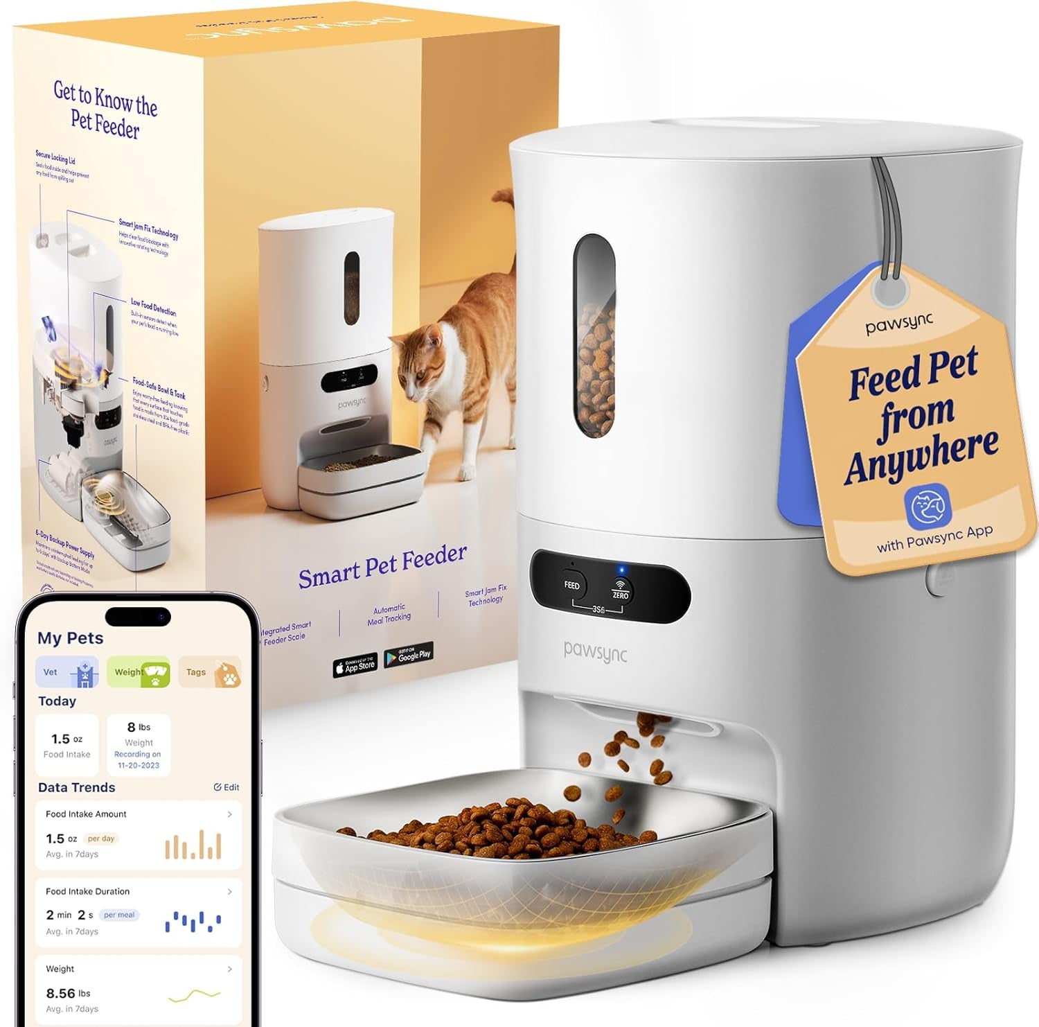 automatic-cat-feeder-wifi-smart-scale-remote-feeding-tracks-pets-food-intake-3-6l-timed-food-dispenser-up-to-10-meals-per-day-dual-power-supply-stainless-steel-bowl