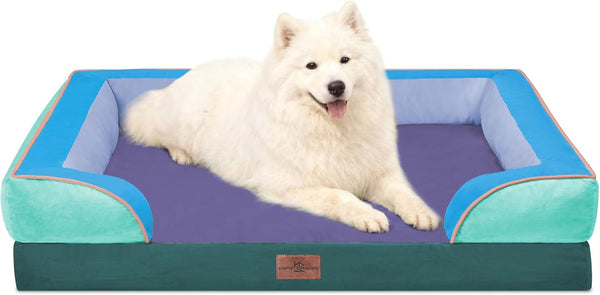 Comfort Expression Orthopedic Dog Bed for Extra Large Dogs with Bolster | Waterproof Dog Couch Bed with Washable Cover & Non-Slip Bottom, Supportive Egg Crate Foam XL Pet Bed, 42X30 Inch167